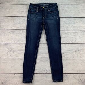 American Eagle Jeans 2 Short 26 Jegging Jeans Skinny Dark Wash Inseam 26.5"